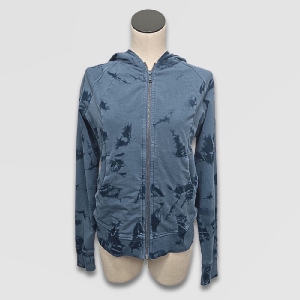 Lululemon Scuba Hoodie Tie Dye Thumbholes Lightweight Cotton Slate Jet Blue W 8